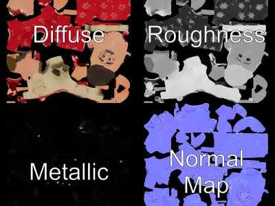 Casual Hawaiian Tourist Character Rigged and Animated Low-poly 3D model