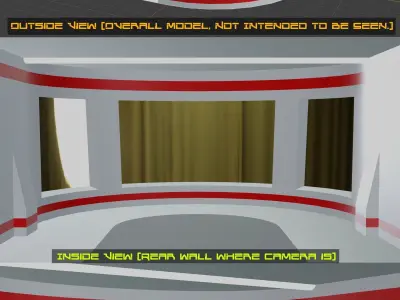 Galatic View Room for VR Low-poly 3D model