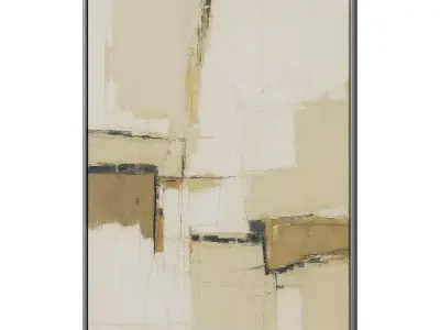 Set of 3 Abstract Paintings in Frames 3D model 62