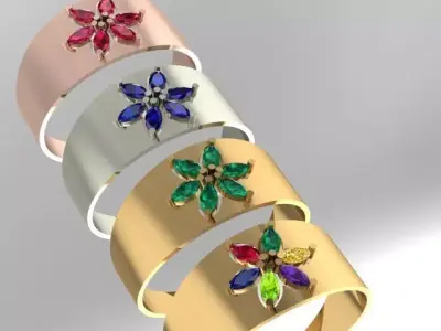 Fashion Gold Ring 3D model