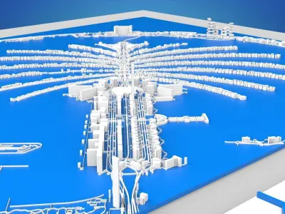The Palm Jumeirah Island Dubai UAE 3D print model