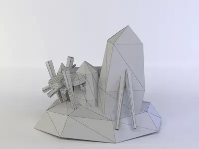 Big orcs house Low-poly 3D model