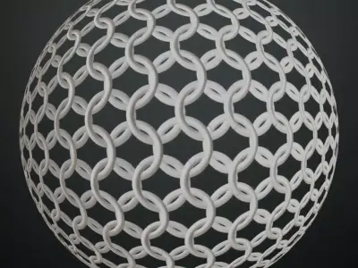 Round Iron Chainmail PBR Seamless Texture