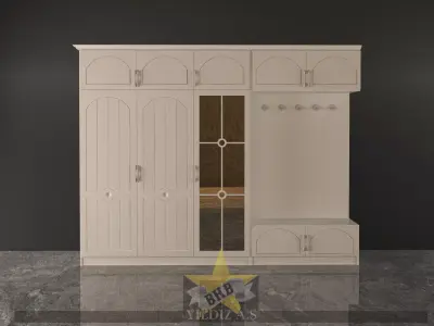 CLOAKROOM wardrobe with doors and drawers Low-poly 3D model