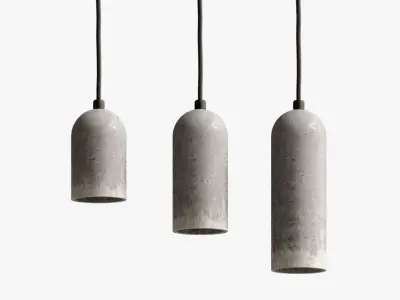 Pendant Minimalist Round Concrete Lamp 3D model