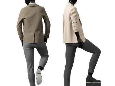 Showcase for man Clothing Low-poly 3D model