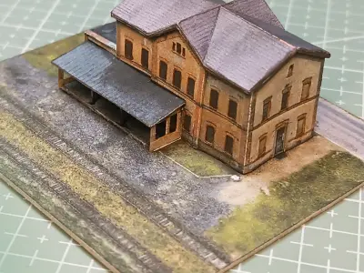 B 001 papercraft cut building Free 3D model