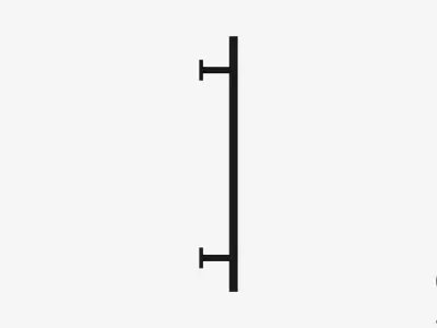 Towel Rail - Ladder - Luxury - Round - 750 - Square Plate Low-poly 3D model