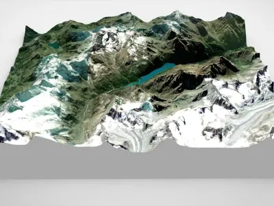Mountain landscape Lago di Palce Maulin Italy 3D model