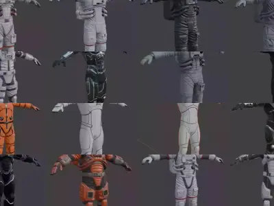 51 Astronaut Space Suit 3D Model Pack