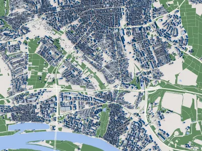 Cityscape Wiesbaden Germany 3D model get
