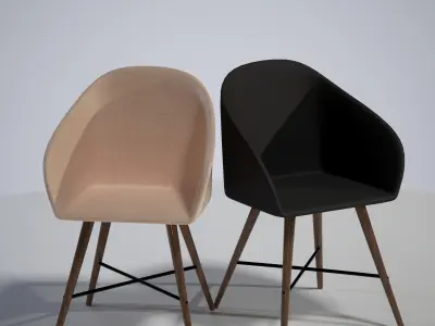 Chair Low-poly 3D model 5