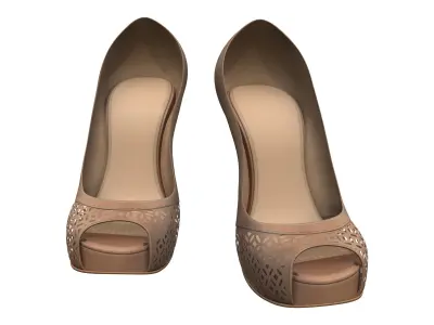 Peep Toe Heels Low-poly 3D model