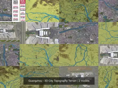 Guangzhou - 3D City Topography Terrain 3D Model Pack