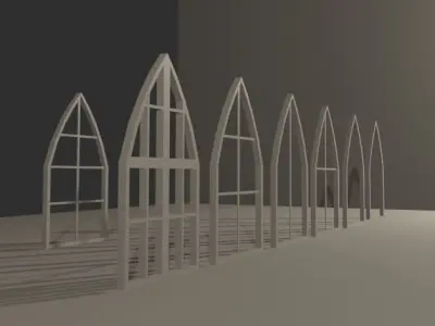 Low Poly Untextured Window Pack Low-poly 3D model