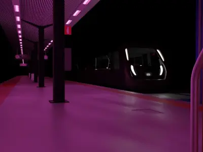 Train Station Free 3D model