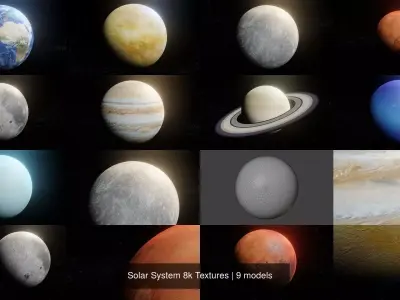 Solar System 8k Textures 3D Model Pack