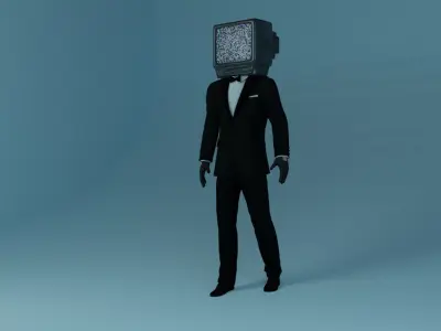 skibidi toilet TV man 3D model