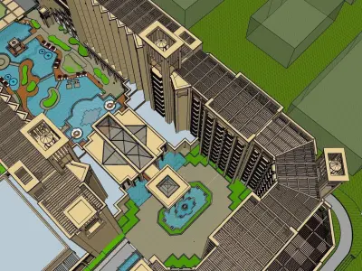 water front inside royal residence 3D model