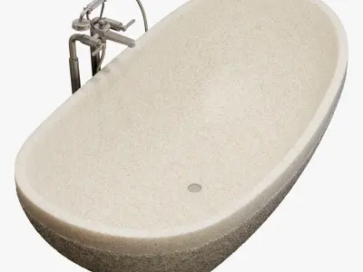 Spiritofstone terrazzo old boat white 3D model