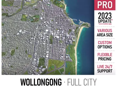 Wollongong Low-poly 3D model