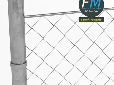 Wire fence module 3D model