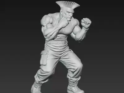 Guile from Street Fighter 3D print model