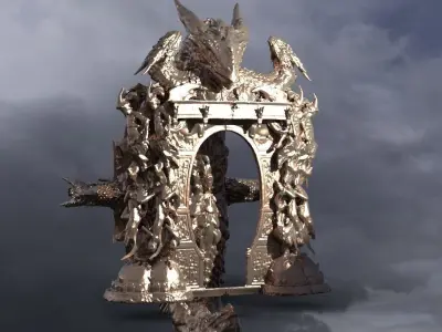Dragon bone deity monolith Archway 6 3D model