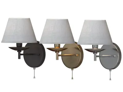 Wall lamp Hotel 60060-1 black - antique bronze - chrome 3D model