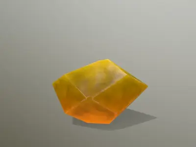 Crystal Set orange sword Low-poly 3D model