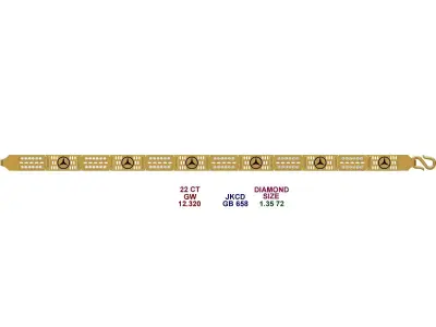 mens light weight bracelet in 22kt  3D print model