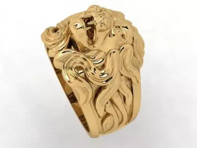 Lion Head Ring for  3D print model