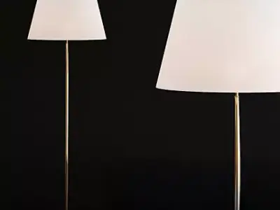 Modern Brass Floor Lamp 3D model
