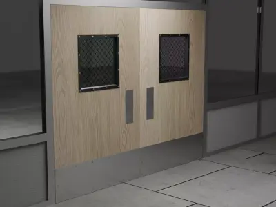 Industrial Door Wooden Free 3D model