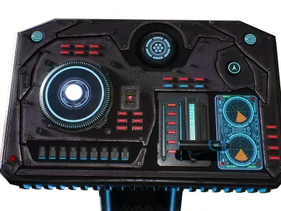 Sci-Fi Control Console Low-poly 3D model