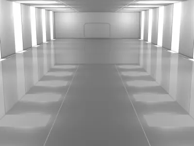 Sci Fi Warehouse Low-poly 3D model