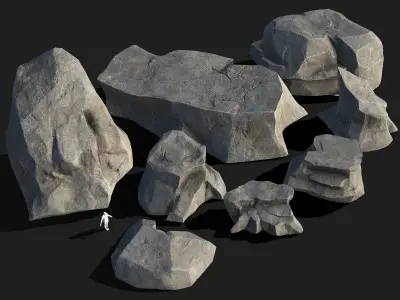 Mountain Rocks - 3D Models PBR Pack 02 Low-poly 3D model