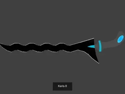 Keris collection knife with lights 3D Model Pack