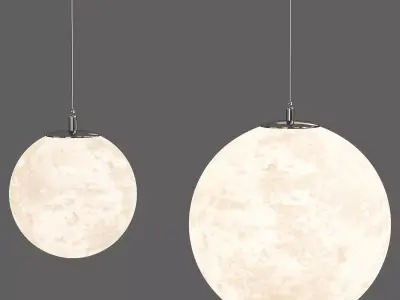 Moon Resin Globe Chandelier Low-poly 3D model