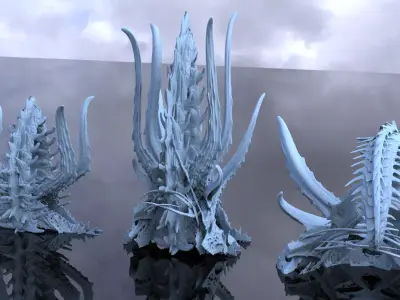 Alien Dragon God Bone Structure 3 models 3D model