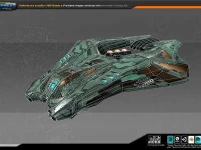 SF Fighter CR2 Low-poly 3D model