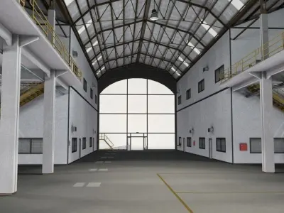 Warehouse Building Low-poly 3D model