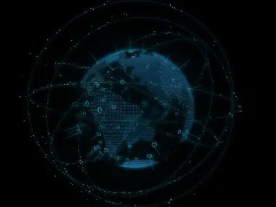 Animated Hologram Planet Earth 3D model