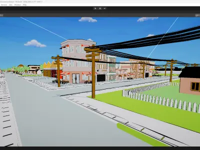 Lowpoly Stylized Building and Environment and Props Low-poly 3D model