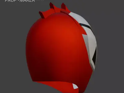 DIY Power Rangers Dino Fury Red Helmet Cosplay EVA Foam Template 3D model