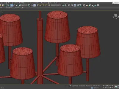  Danish Designer Modernist Chandelier Low-poly 3D model