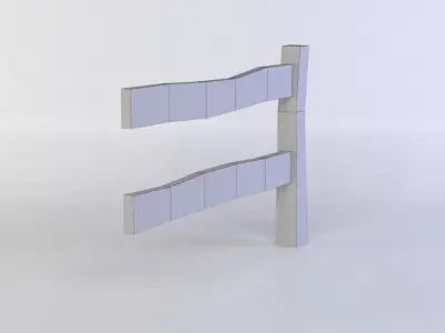 Fence segment Low-poly 3D model