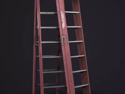 Step ladder Low-poly 3D model