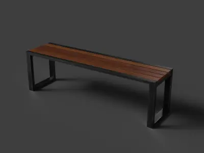 bench Free low-poly 3D model 6