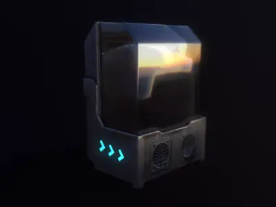 Sci-fi Water tank Low-poly 3D model